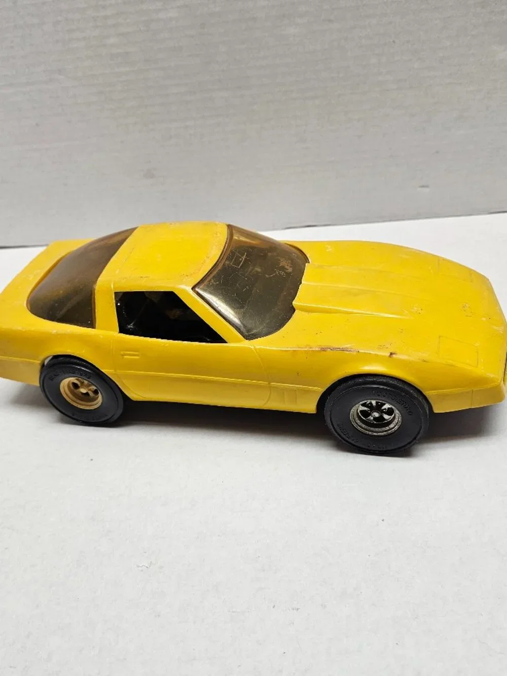 Vintage Big Yellow Car Chevrolet Toy Corvette Strombecker